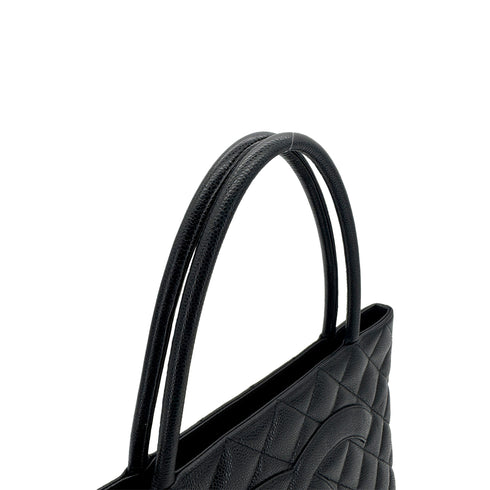 CHANEL VINTAGE MEDALLION TOTE BAG BLACK CAVIAR SKIN 90281436 - PURPOSE
