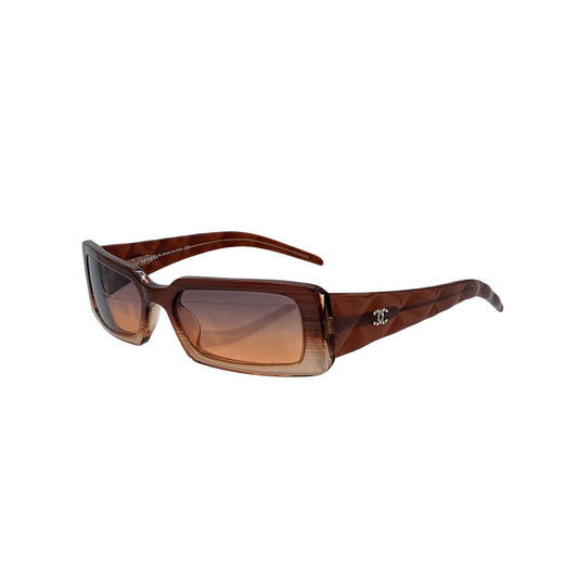 CHANEL SUNGLASSES COCOMARK RHINESTONE BROWN EYEWEAR 90281540