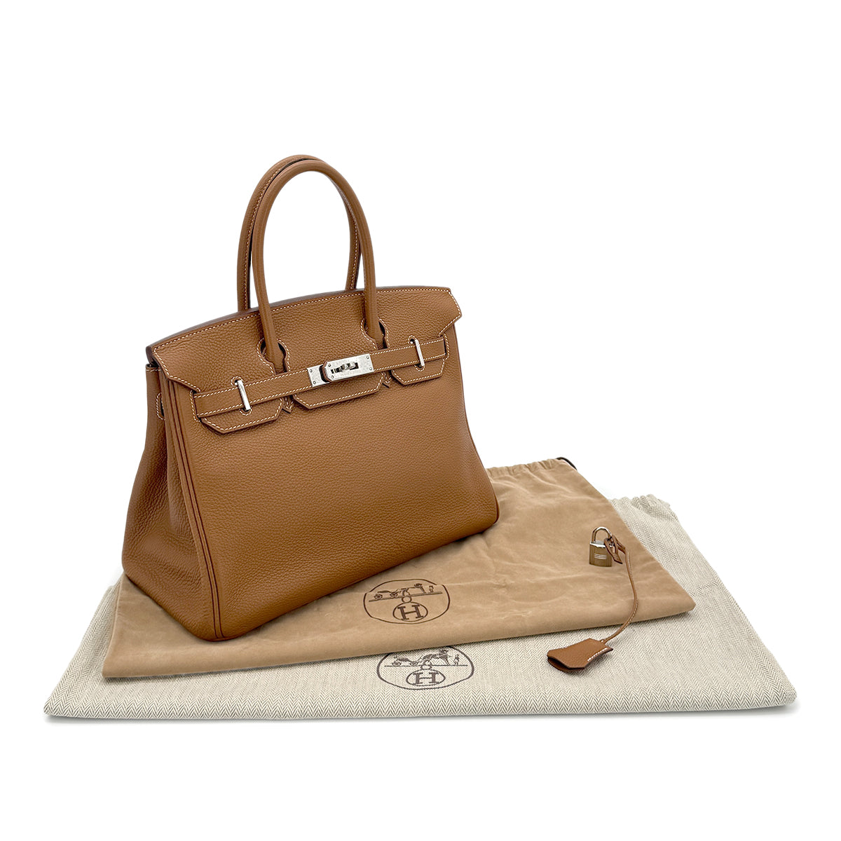 HERMES BIRKIN 30 GOLD TAURILLON CLEMENCE HAND BAG □I SHW 90281541