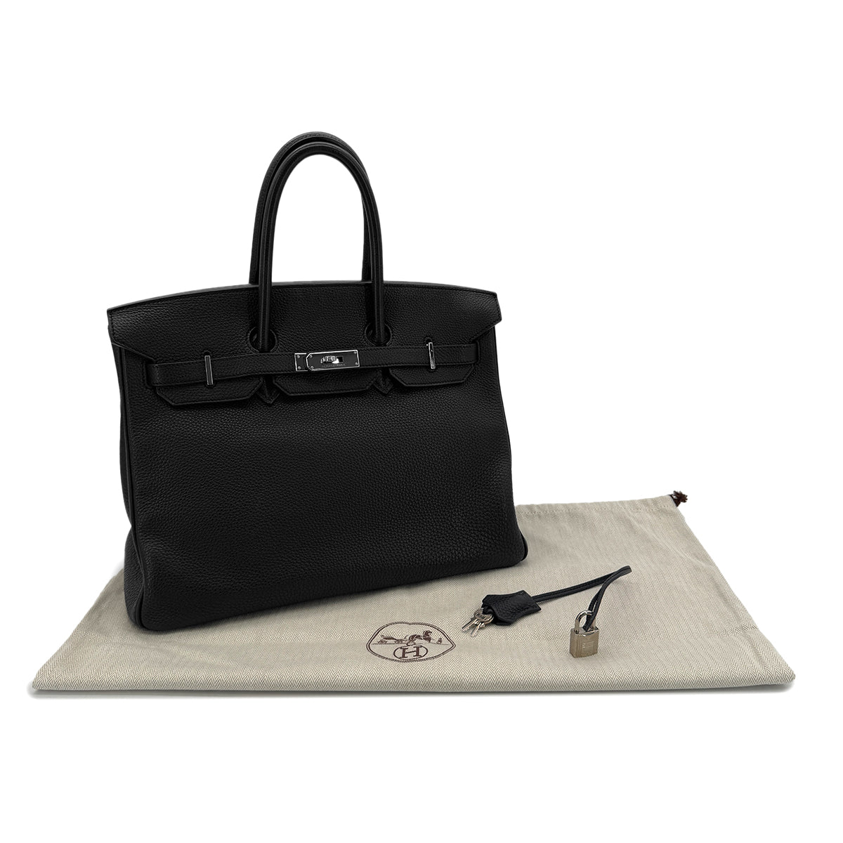 HERMES BIRKIN 35 BLACK TOGO HAND BAG □M SHW 90281820