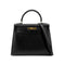 HERMES KELLY 28 SELLIER BLACK ARDENNES HAND SHOULDER BAG 〇Z GHW 90281826 - PURPOSE