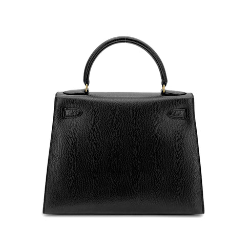 HERMES KELLY 28 SELLIER BLACK ARDENNES HAND SHOULDER BAG 〇Z GHW 90281826 - PURPOSE