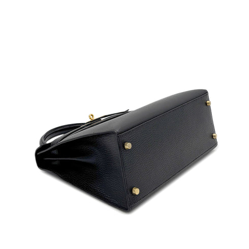 HERMES KELLY 28 SELLIER BLACK ARDENNES HAND SHOULDER BAG 〇Z GHW 90281826 - PURPOSE