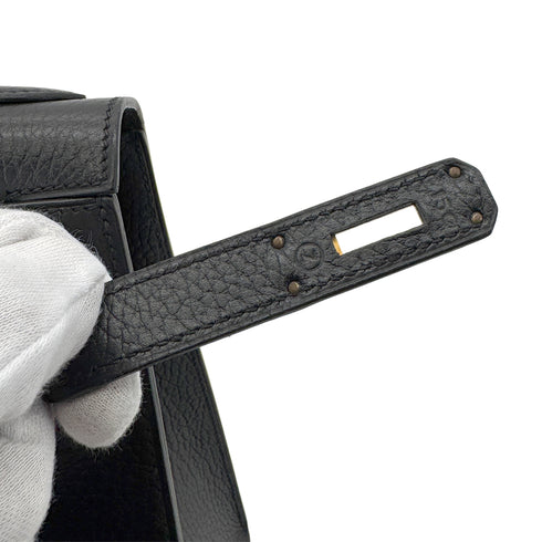 HERMES KELLY 28 SELLIER BLACK ARDENNES HAND SHOULDER BAG 〇Z GHW 90281826 - PURPOSE