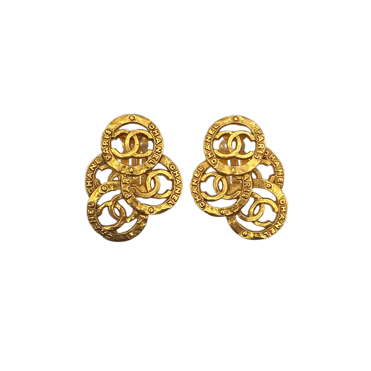 CHANEL VINTAGE EARRINGS COCOMARK LOGO GOLD ACCESSORY 28 90281843