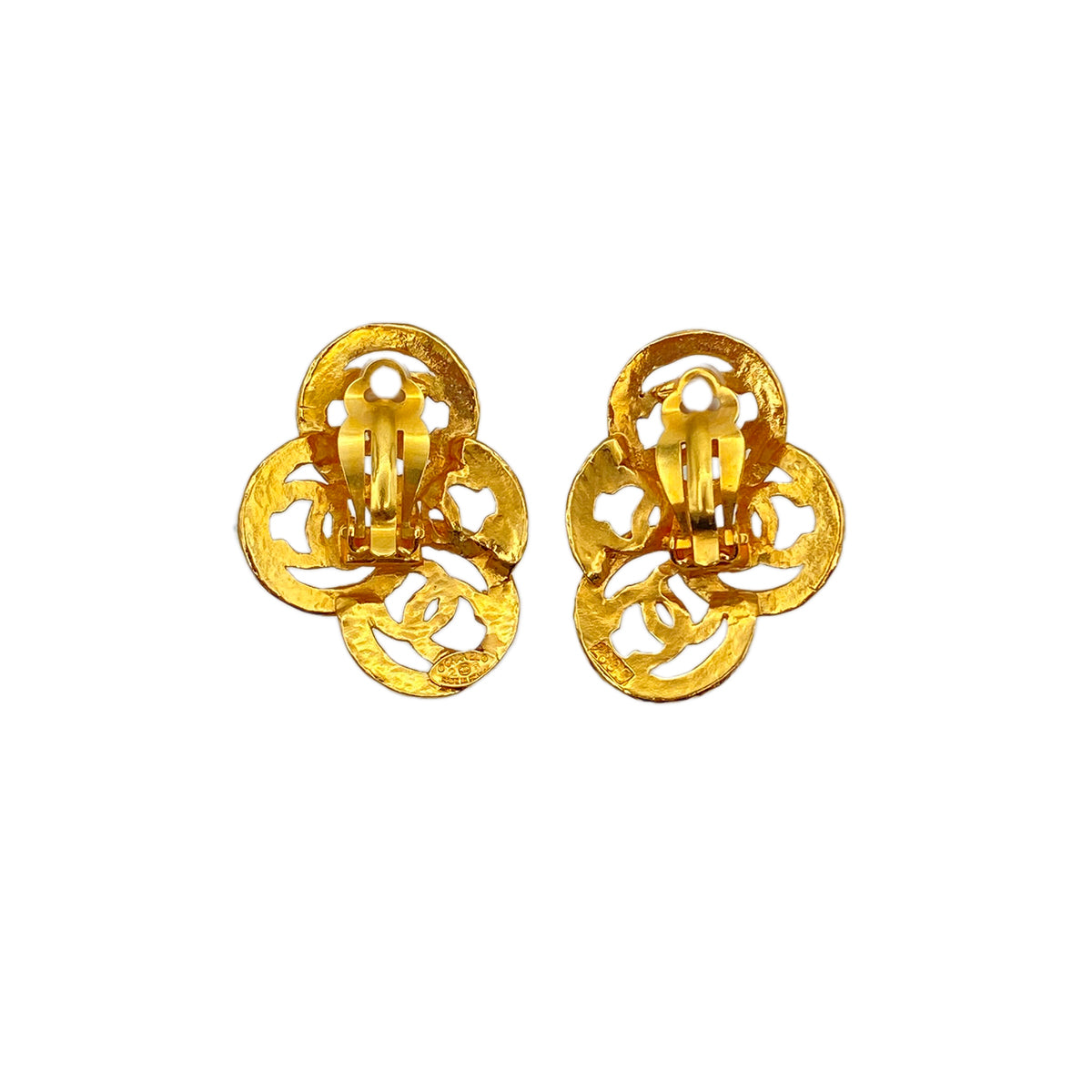 CHANEL VINTAGE EARRINGS COCOMARK LOGO GOLD ACCESSORY 28 90281843
