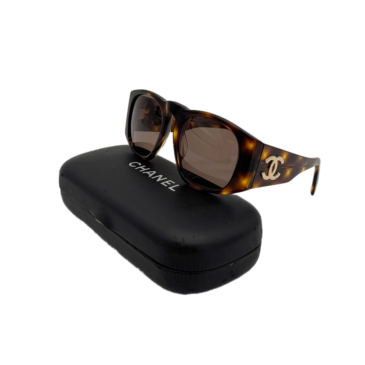 CHANEL VINTAGE SUNGLASSES COCOMARK BROWN TORTOISESHELL EYEWEAR 90281848
