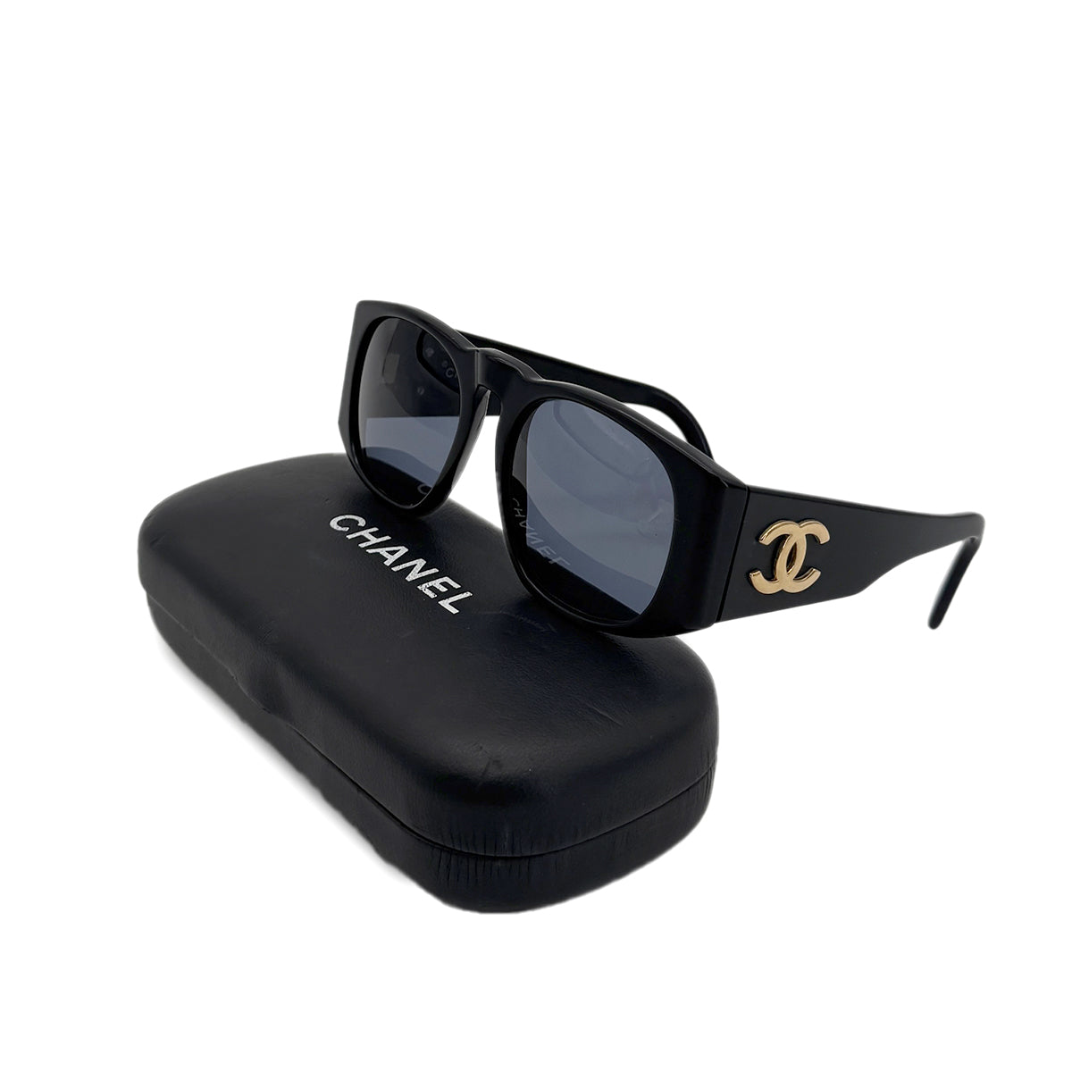 CHANEL VINTAGE SUNGLASSES COCOMARK BLACK EYEWEAR 90281850