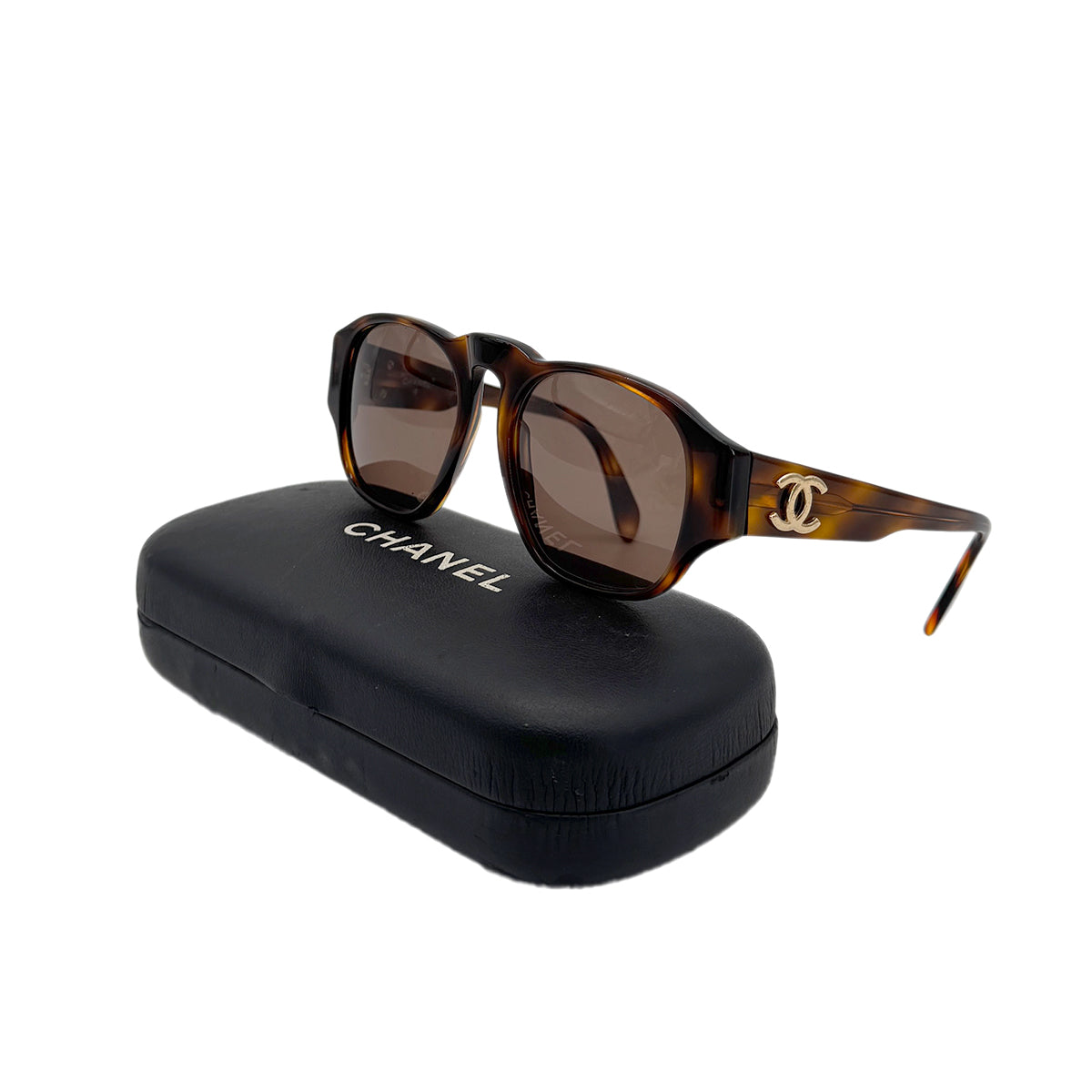CHANEL VINTAGE SUNGLASSES COCOMARK TORTOISESHELL BROWN EYEWEAR 90281855