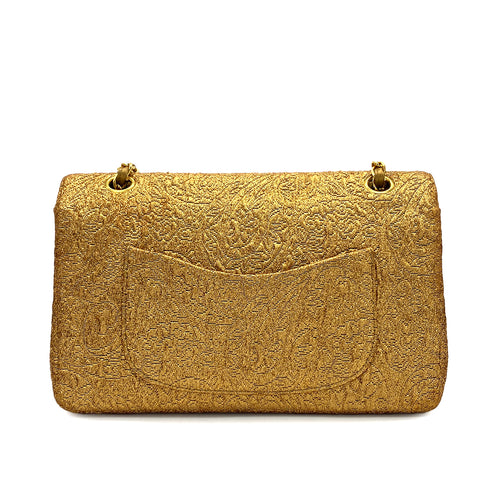 CHANEL VINTAGE CHAIN SHOULDER BAG NISHIJIN TEXTILE GOLD 90282046 - PURPOSE