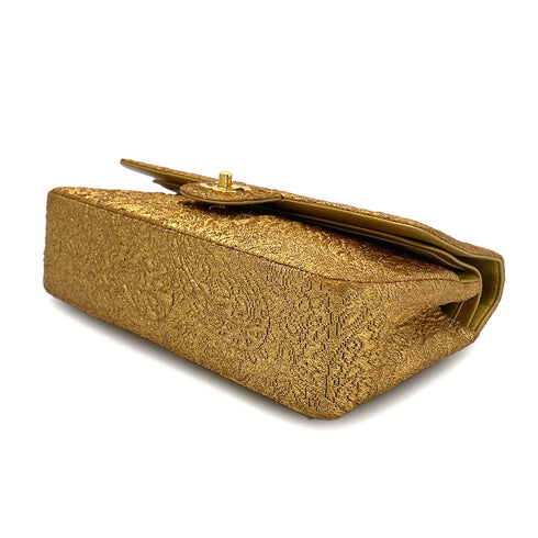 CHANEL VINTAGE CHAIN SHOULDER BAG NISHIJIN TEXTILE GOLD 90282046 - PURPOSE
