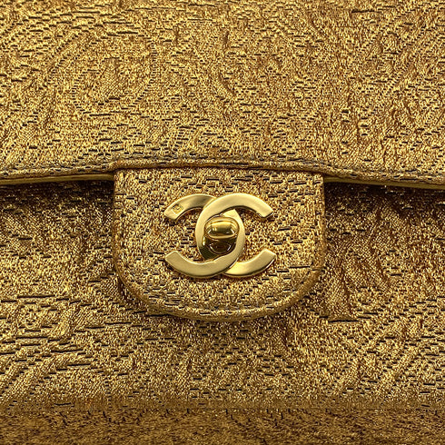 CHANEL VINTAGE CHAIN SHOULDER BAG NISHIJIN TEXTILE GOLD 90282046 - PURPOSE