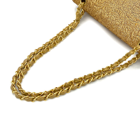 CHANEL VINTAGE CHAIN SHOULDER BAG NISHIJIN TEXTILE GOLD 90282046 - PURPOSE