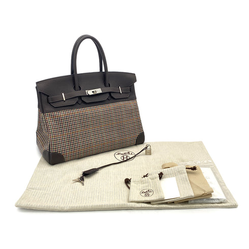 HERMES PARIS COLLECTION DEFILE LIMITED BIRKIN 35 LAINAGE EBENE TAURILLON CLEMENCE CARREAUX □K 90282053 - PURPOSE