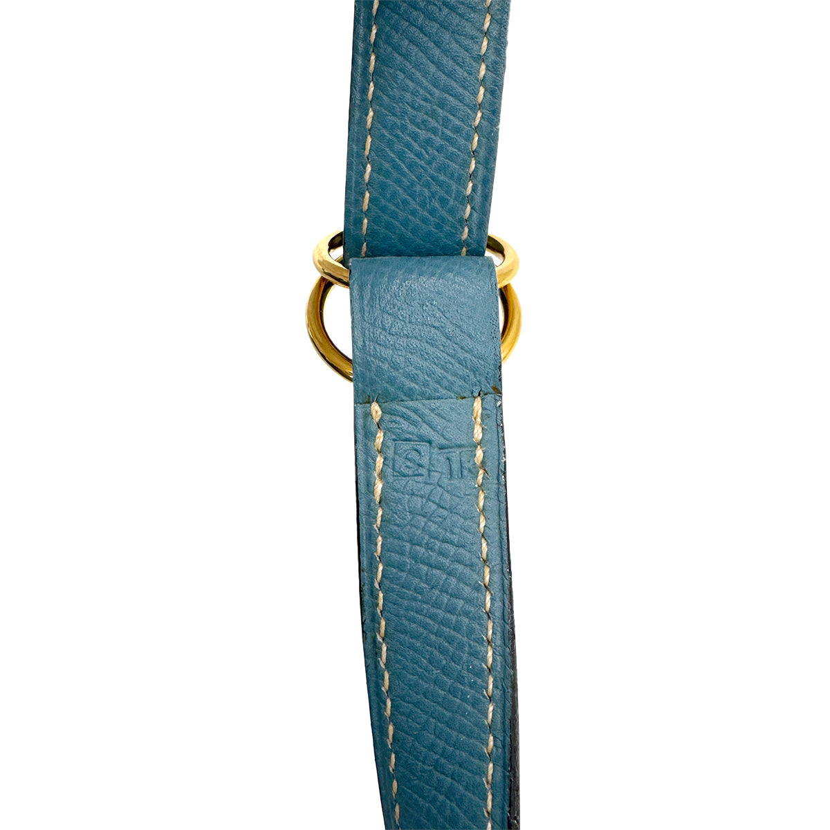 HERMES POCHETTE GREEN WAIST POUCH BLUE JEAN COURCHEVEL □C 90282058