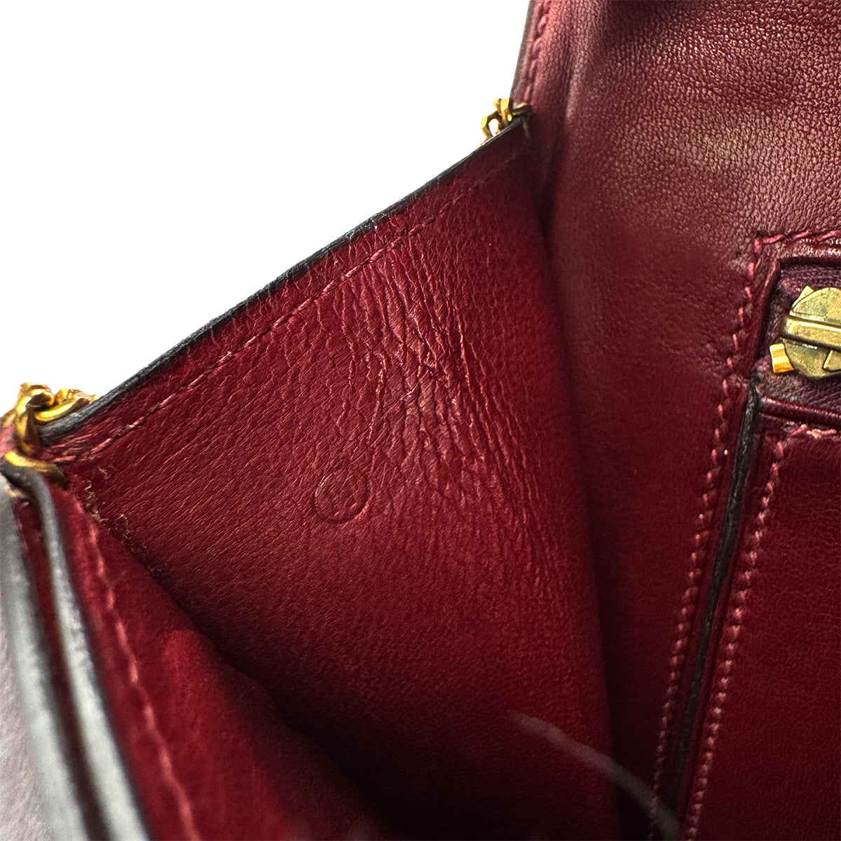 HERMES LYDIE ROUGE H CLUTCH SHOULDER BAG BOXCALF 〇N 90282061