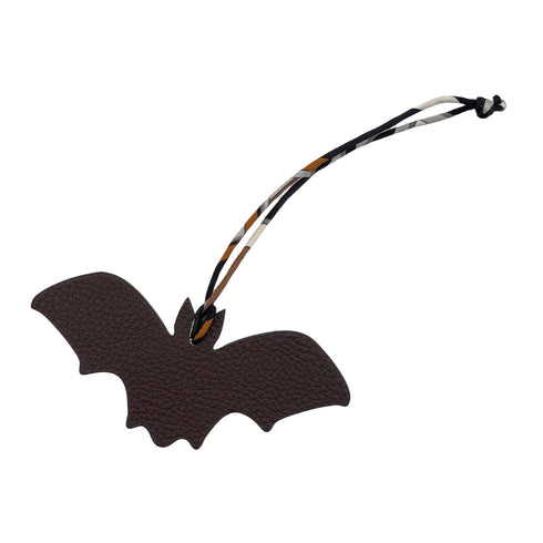 HERMES BAG CHARM PETIT H BAT VERT JADE MARRON EPSOM TOGO 90282072 - PURPOSE