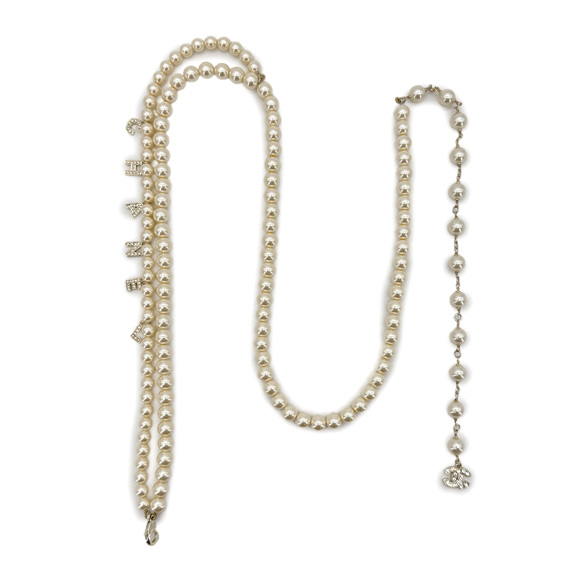 CHANEL BELT LOGO COCOMARK RHINESTONE FAUX PEARL ACCESSORY B22A 90282078