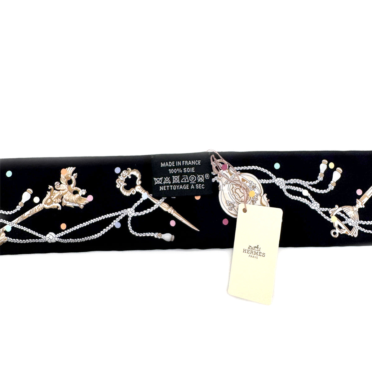 HERMES TWILLY LES CLES A POIS SCARF MULTICOLOR SILK 90282086