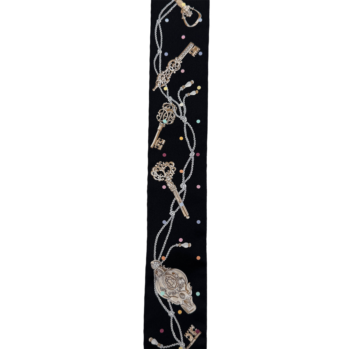 HERMES TWILLY LES CLES A POIS SCARF MULTICOLOR SILK 90282086