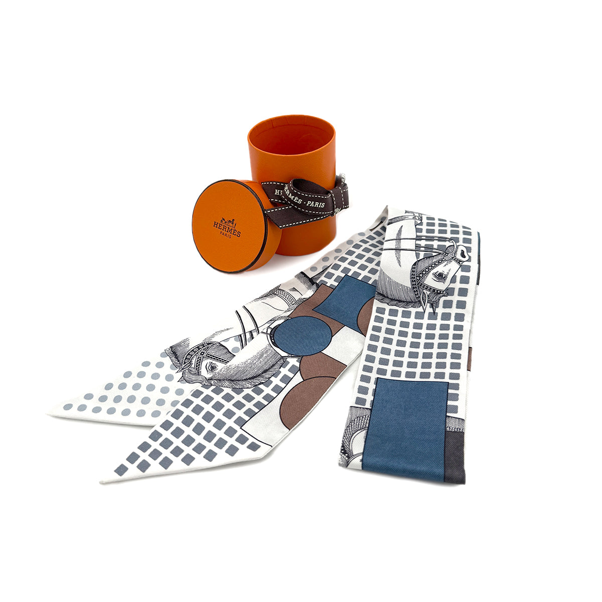 HERMES TWILLY CAVALIER EN FORMES SCARF MULTICOLOR SILK 90282090