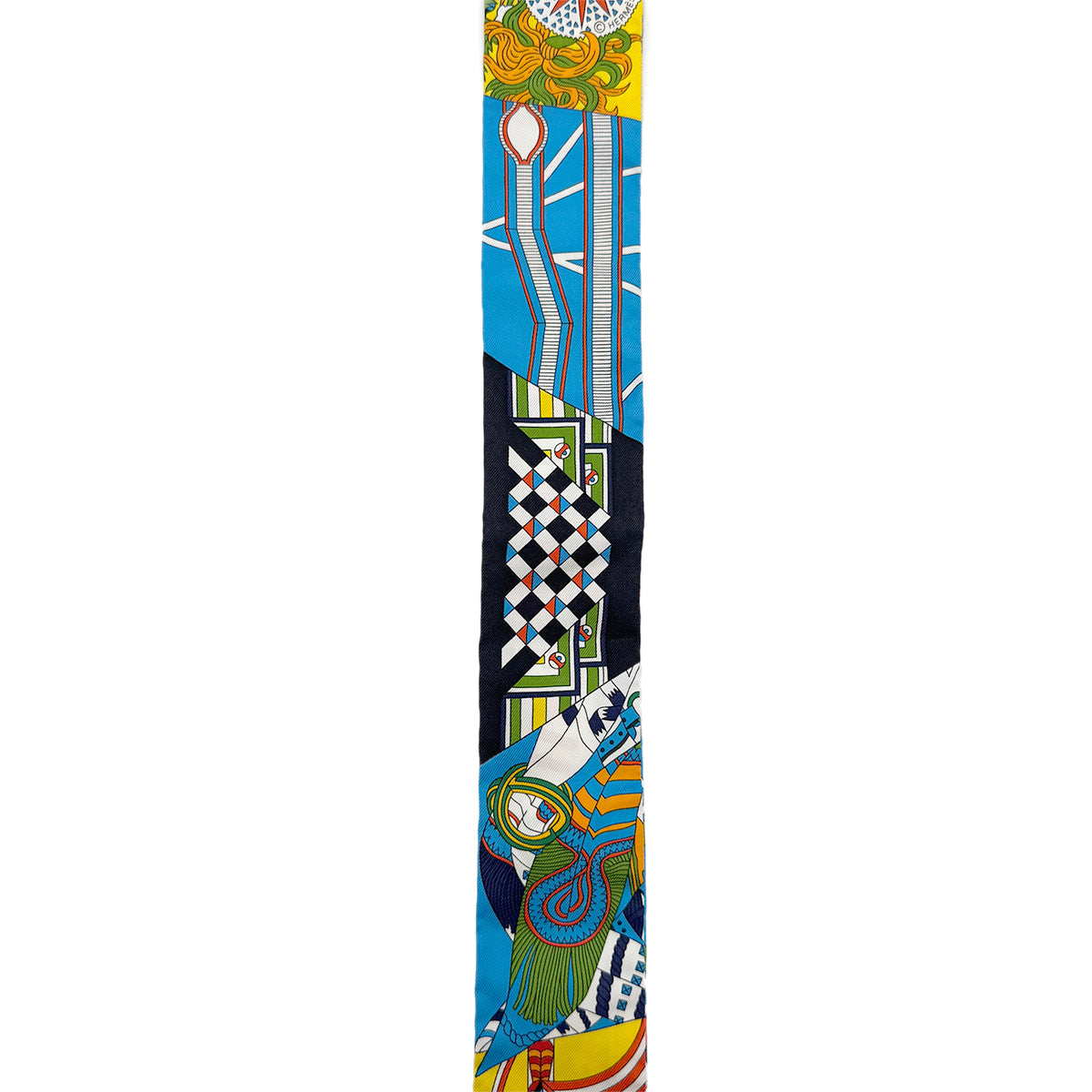 HERMES TWILLY STICKER SOIE DE L'OMBRELLE AUX DUE SCARF MULTICOLOR SILK 90282092