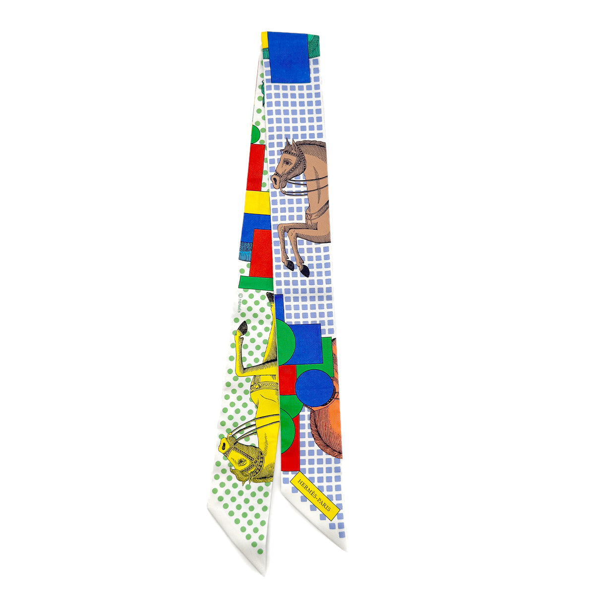 HERMES TWILLY CAVALIER EN FORMES SCARF MULTICOLOR SILK 90282096