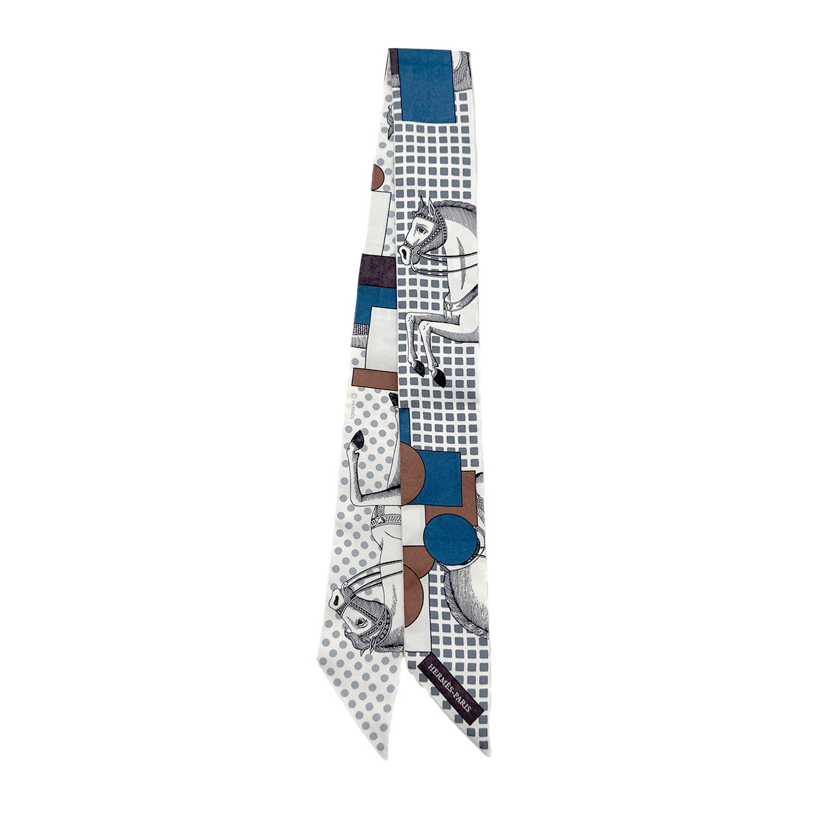 HERMES TWILLY CAVALIER EN FORMES SCARF MULTICOLOR SILK 90282097