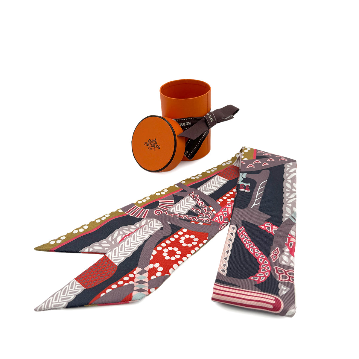 HERMES TWILLY FANTAISIE D'ETRIERS SCARF MULTICOLOR SILK 90282099