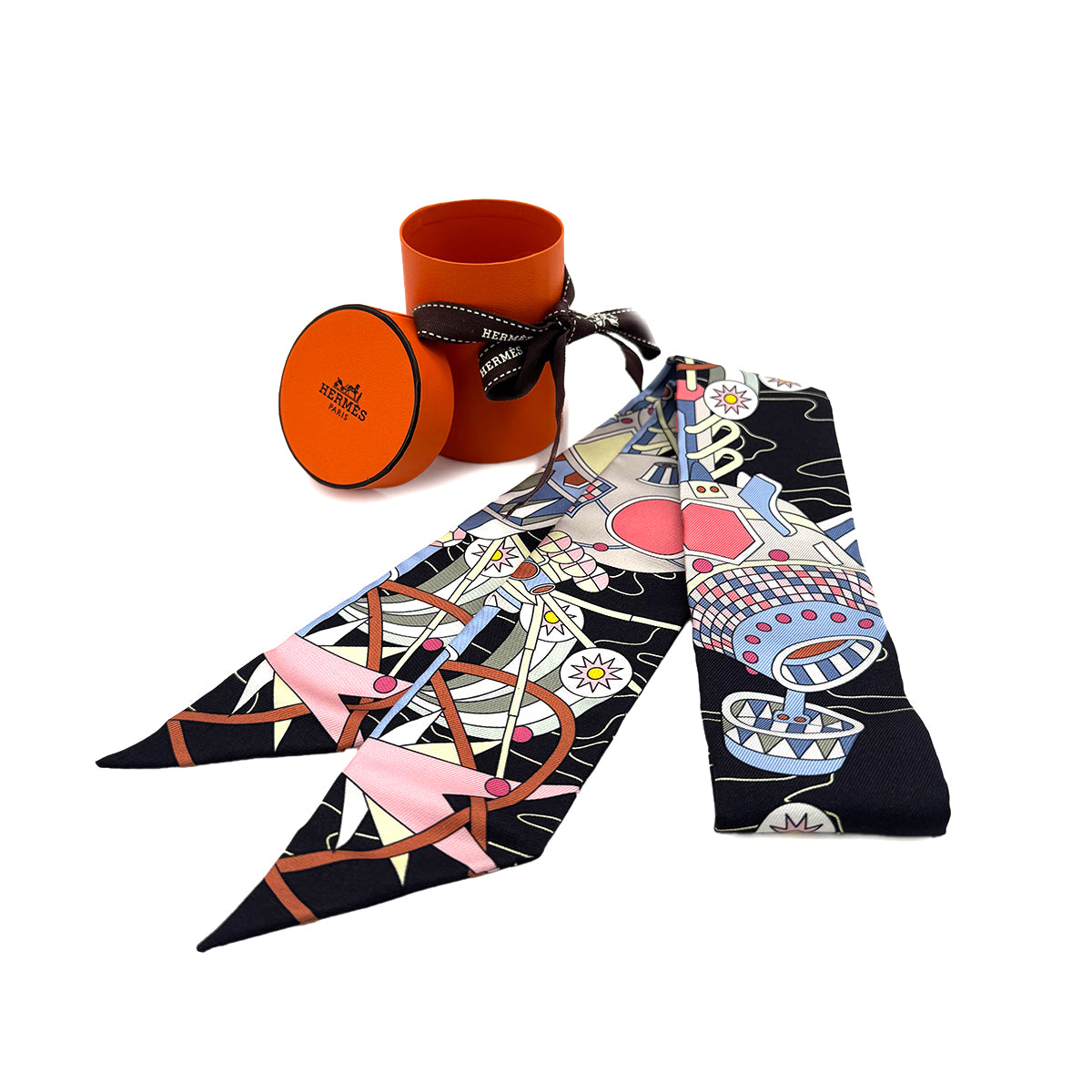 HERMES TWILLY ODYSSEY SCARF MULTICOLOR SILK 90282101