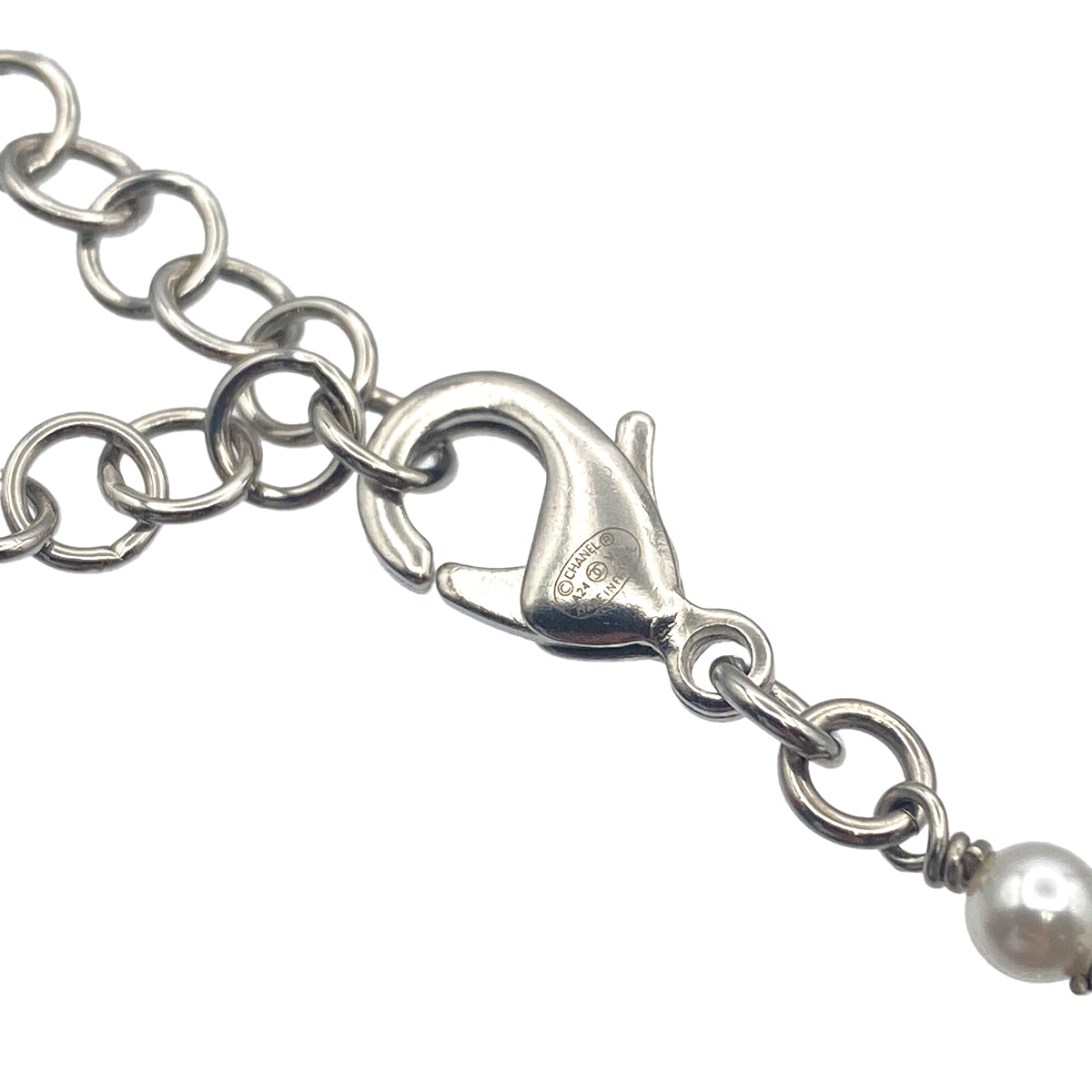 CHANEL NECKLACE COCOMARK FAUX PEARL RHINESTONE ACCESSORY A24V 90282103