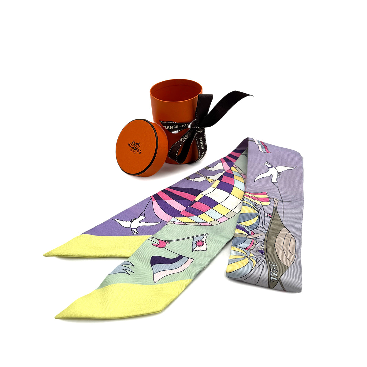 HERMES TWILLY LES FOILES DU CIEL SCARF MULTICOLOR SILK 90282105