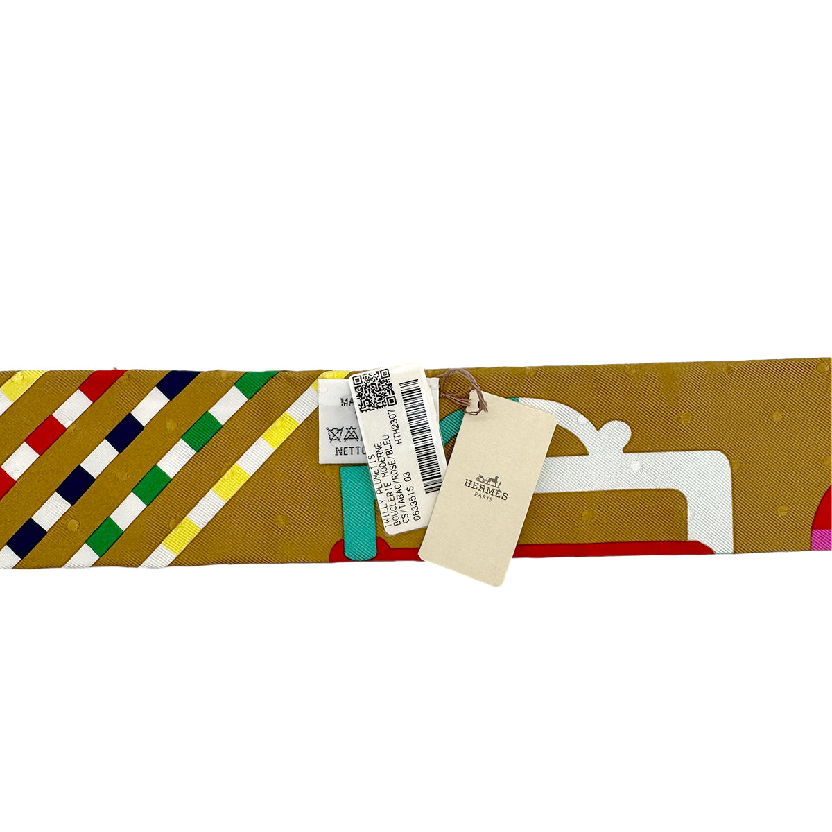 HERMES TWILLY PLUMETIS BOUCLERIE MODERNE SCARF MULTICOLOR SILK 90282108