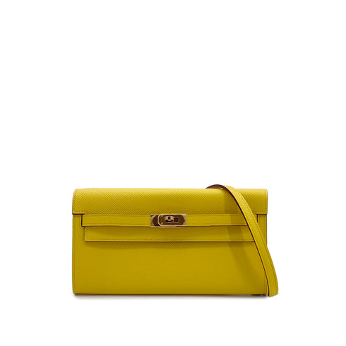 HERMES KELLY WALLET LONG TO GO JAUNE DE NAPLES VEAU EPSOM WALLET SHOULDER BAG B GHW 90282275 - PURPOSE