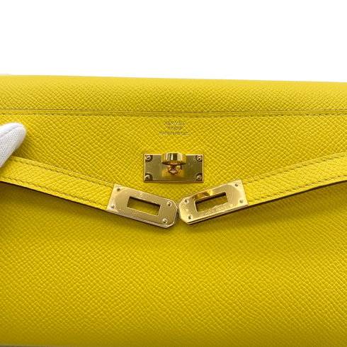 HERMES KELLY WALLET LONG TO GO JAUNE DE NAPLES VEAU EPSOM WALLET SHOULDER BAG B GHW 90282275 - PURPOSE