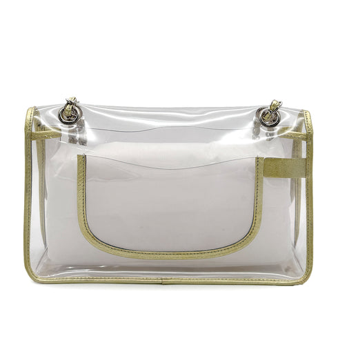 CHANEL VINTAGE CLEAR SHOULDER BAG GOLD VINYL LEATHER 90282741 - PURPOSE