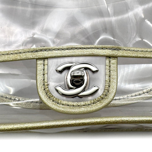 CHANEL VINTAGE CLEAR SHOULDER BAG GOLD VINYL LEATHER 90282741 - PURPOSE