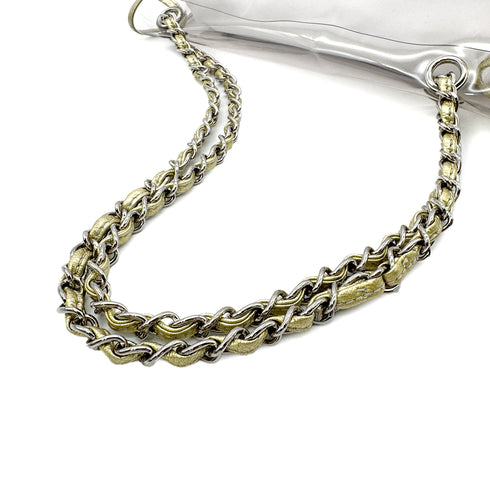 CHANEL VINTAGE CLEAR SHOULDER BAG GOLD VINYL LEATHER 90282741 - PURPOSE