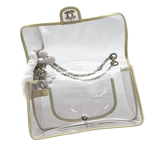 CHANEL VINTAGE CLEAR SHOULDER BAG GOLD VINYL LEATHER 90282741 - PURPOSE