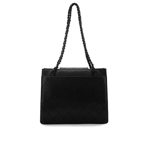CHANEL VINTAGE MATELASSE CHAIN SHOULDER BAG BLACK CALF LEATHER 90282753 - PURPOSE