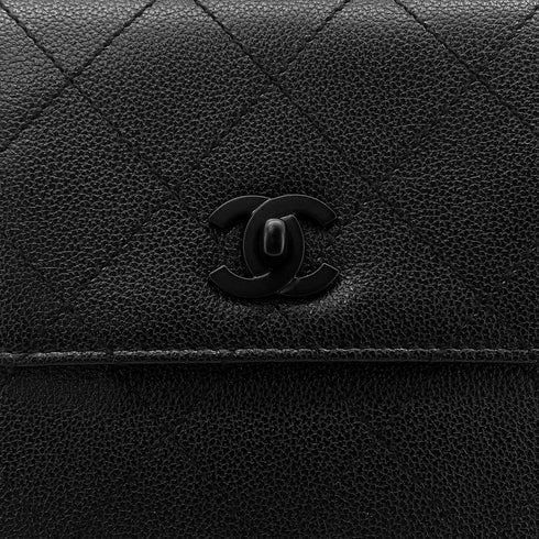 CHANEL VINTAGE MATELASSE CHAIN SHOULDER BAG BLACK CALF LEATHER 90282753 - PURPOSE