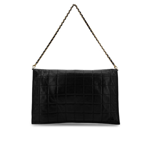 CHANEL VINTAGE CHOCOLATE BAR CHAIN HAND SHOULDER BAG BLACK LAMB SKIN 90282759 - PURPOSE