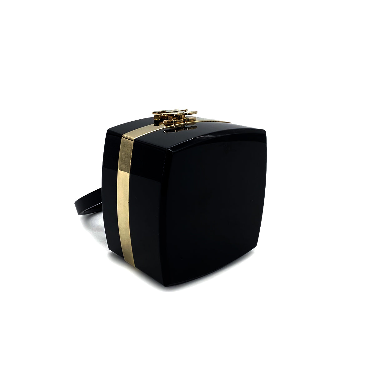 CHANEL VINTAGE COCOMARK METIERS D'ART COLLECTION VANITY BAG BLACK GOLD PLASTIC 90282774