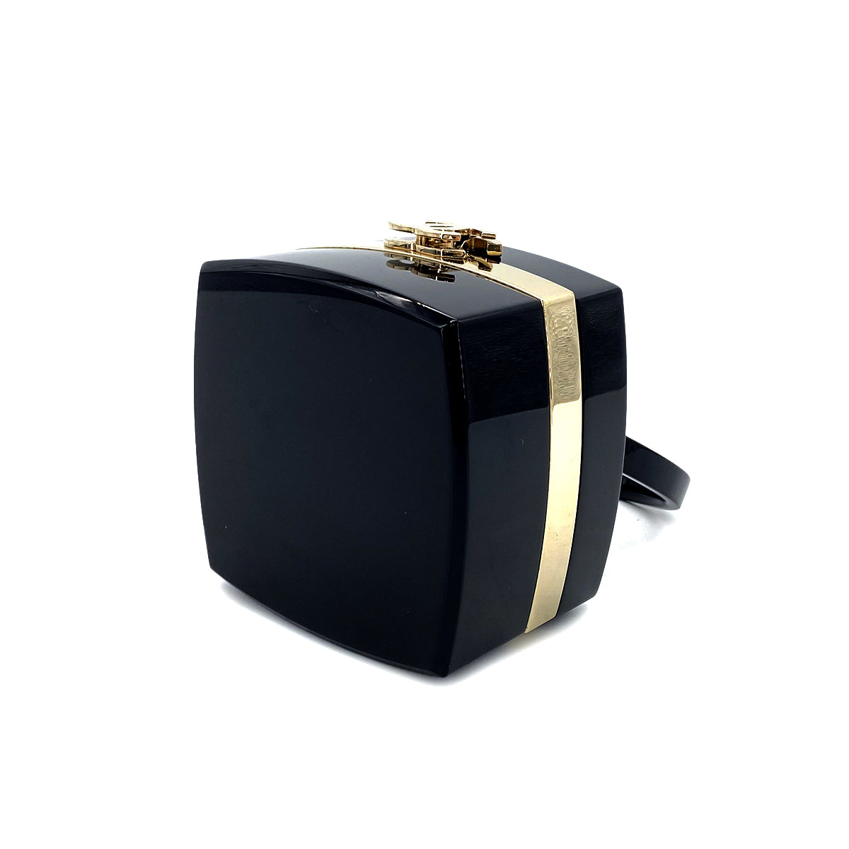 CHANEL VINTAGE COCOMARK METIERS D'ART COLLECTION VANITY BAG BLACK GOLD PLASTIC 90282774