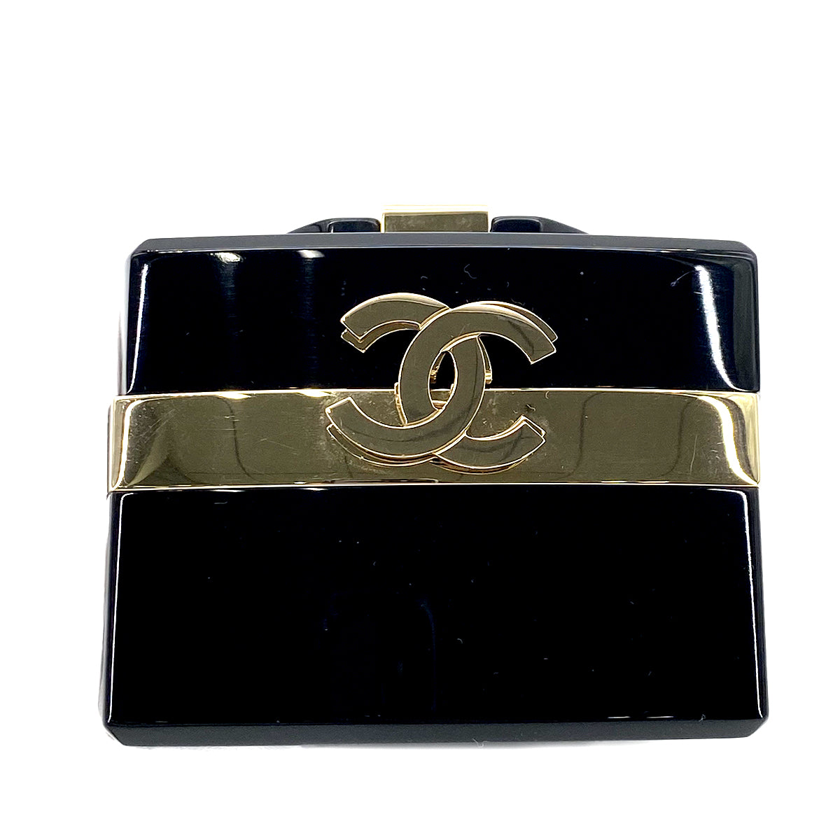 CHANEL VINTAGE COCOMARK METIERS D'ART COLLECTION VANITY BAG BLACK GOLD PLASTIC 90282774
