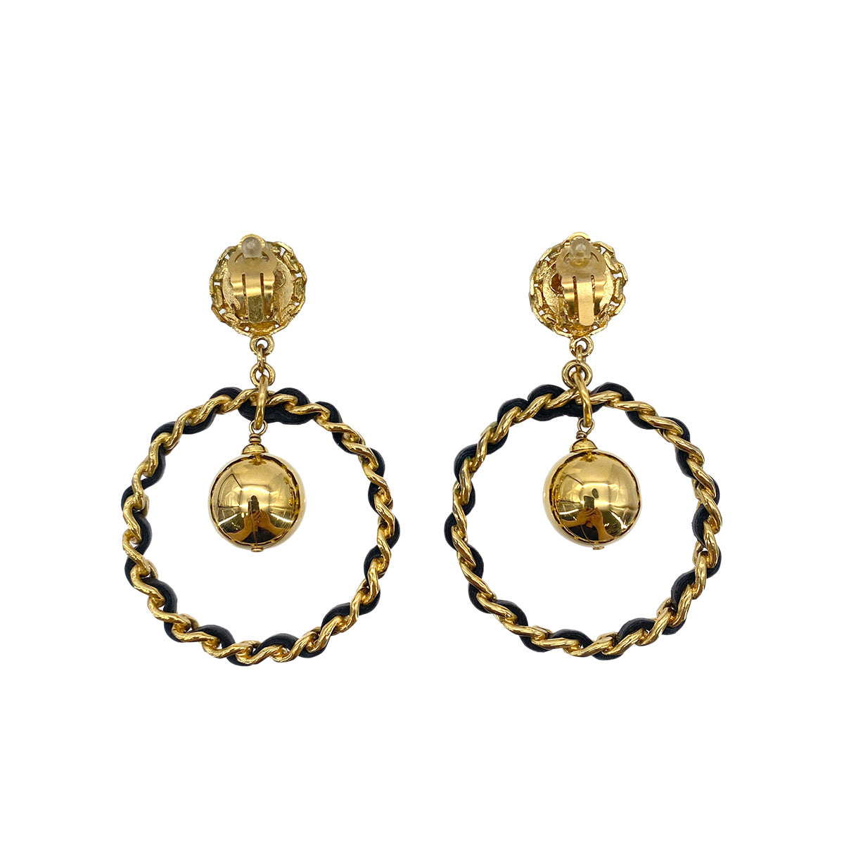 CHANEL VINTAGE EARRINGS COCOMARK CHAIN MOTIF ACCESSORY 90283091