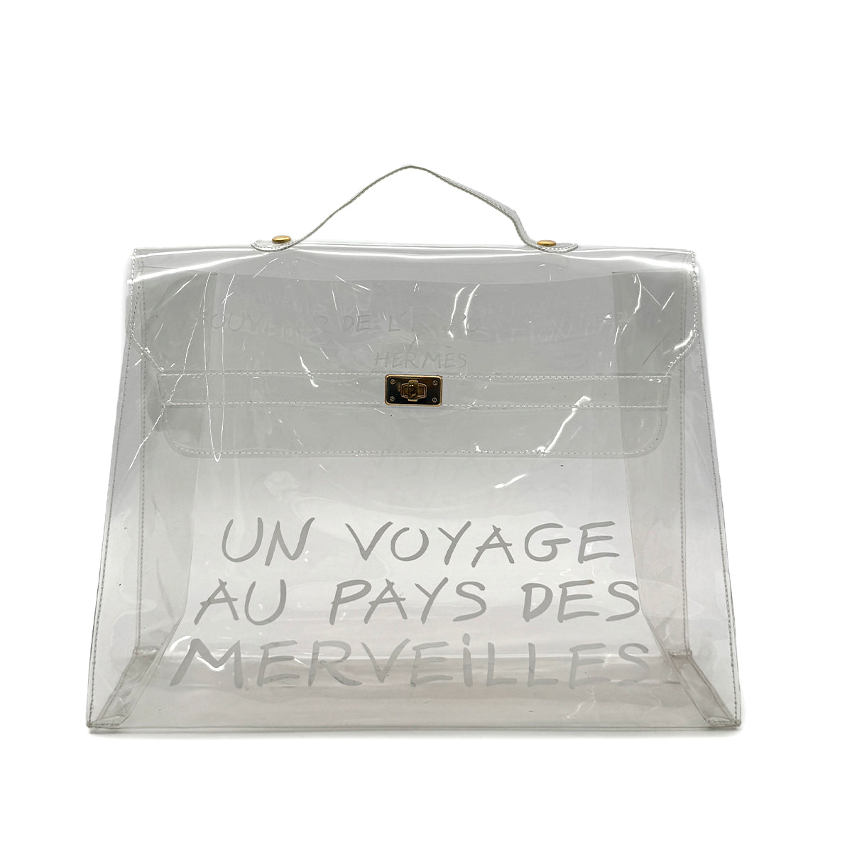 HERMES VINYL KELLY SOUVENIRDEL' EXPOSITION 1997 CLEAR HAND BAG 90283103