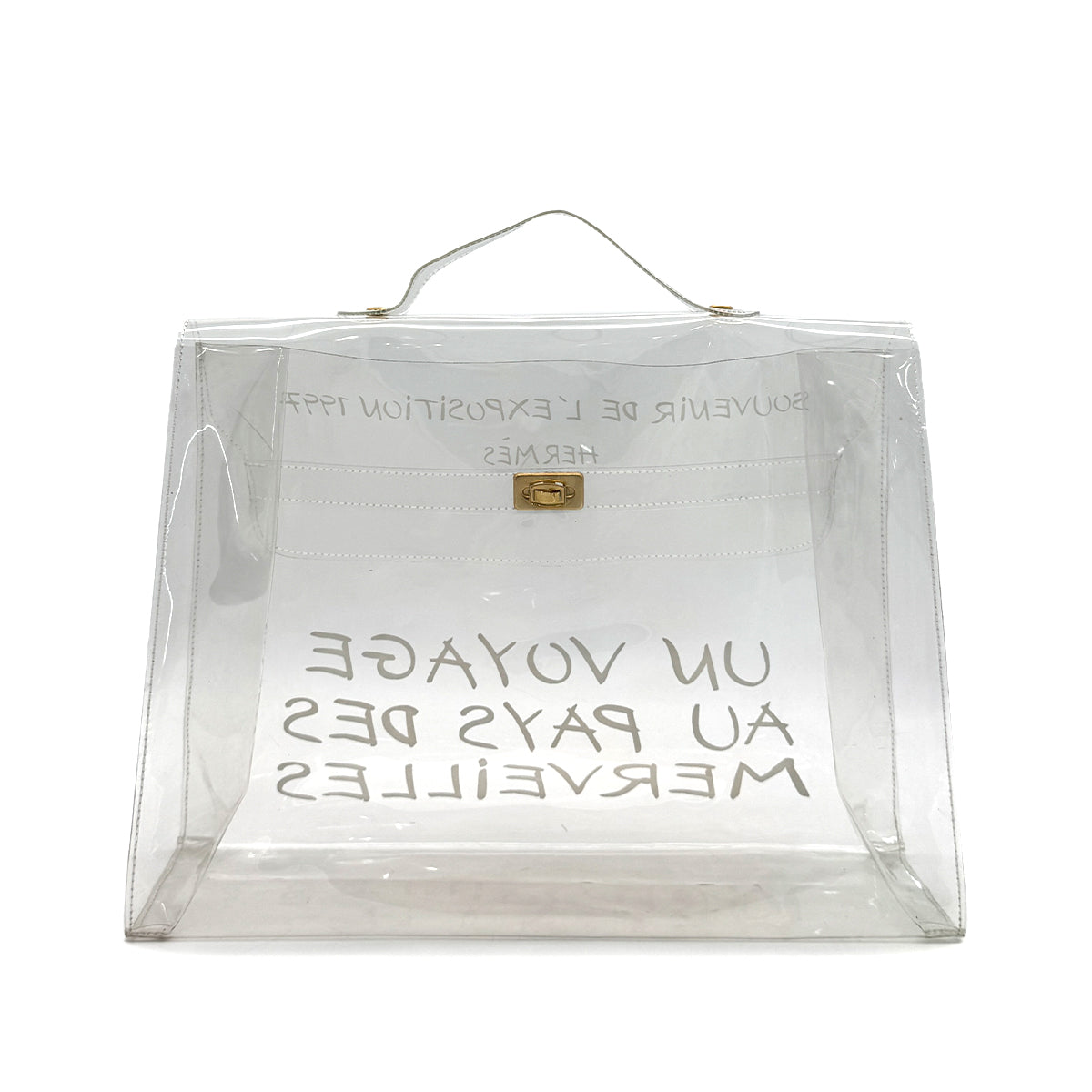 HERMES VINYL KELLY SOUVENIRDEL' EXPOSITION 1997 CLEAR HAND BAG 90283103