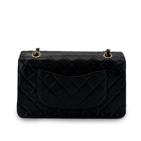 CHANEL VINTAGE CLASSIC FLAP MEDIUM CHAIN SHOULDER BAG BLACK LAMB SKIN 90283114 - PURPOSE
