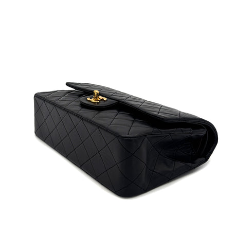 CHANEL VINTAGE CLASSIC FLAP MEDIUM CHAIN SHOULDER BAG BLACK LAMB SKIN 90283114 - PURPOSE